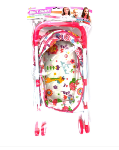 Детска количка за кукли, розова