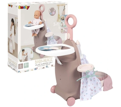 Сгъваем куфар за кукли 3 в 1 Smoby Toys Baby Nurse 7600220374
