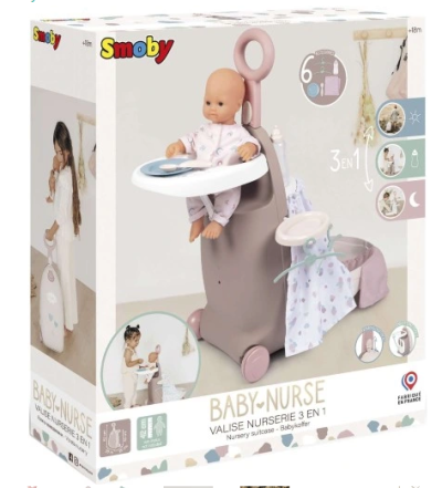 Сгъваем куфар за кукли 3 в 1 Smoby Toys Baby Nurse 7600220374