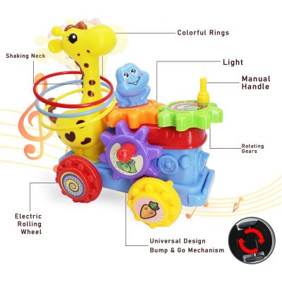 Музикална играчка с колелца Жирафче