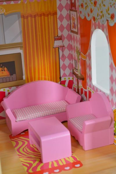 Дървена къща за кукли с обзавеждане EMILY Moni Toys 8209