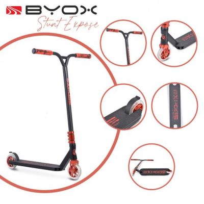 Алуминиева тротинетка за скачане и трикове Byox Stunt Expose Red