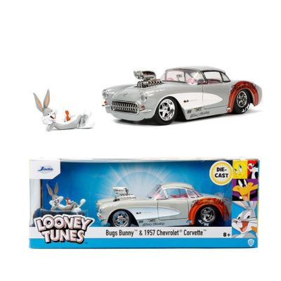 Метален автомобил Chevrolet Corvette Bugs Bunny 1957 1:24 Jada 253255041