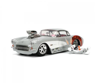 Метален автомобил Chevrolet Corvette Bugs Bunny 1957 1:24 Jada 253255041