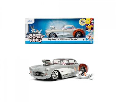 Метален автомобил Chevrolet Corvette Bugs Bunny 1957 1:24 Jada 253255041