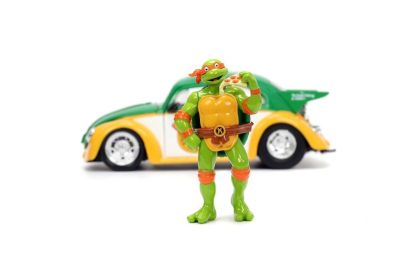 Метален автомобил VW Drag Beetle 1959 Turtles 1:24 Jada 253285002