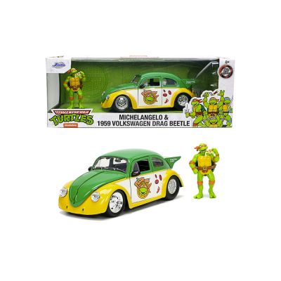 Метален автомобил VW Drag Beetle 1959 Turtles 1:24 Jada 253285002