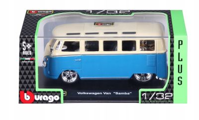 Метален автомобил Volkswagen Van Samba Blue Bburago 1:32