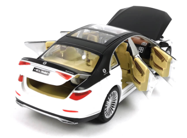 Метален автомобил Maybach със звук и светлини бял1/22