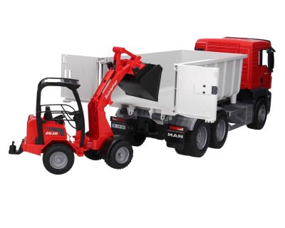 Камион MAN TGS с рол-оф-контейнер и компактен товарач SCHÄFFER BRUDER 03767