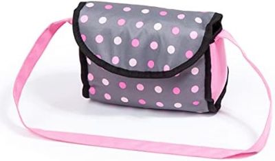 Количка за кукли SMARTY с чанта и прибори за хранене сиво розова BAYER 12266AB