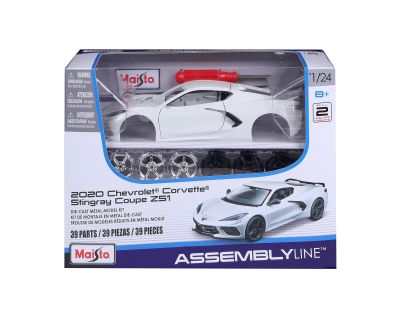 Метална кола за сглобяване Chevrolet Corvette Stingray Coupe 2020 Maisto 2017 1:24 39525