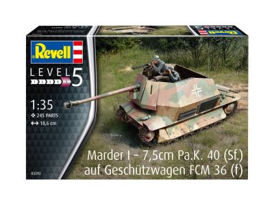 Сглобяем модел Revell танков разрушител Marder I - 7,5cm Pa.K. 40 (Sf.) Auf Geschutzwagen FCM 36 (f)