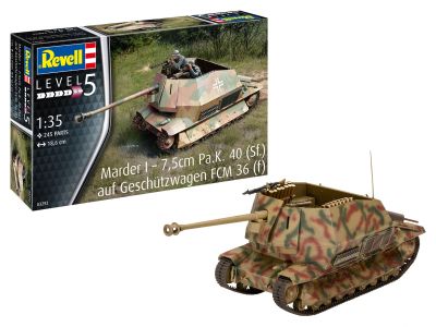 Сглобяем модел Revell танков разрушител Marder I - 7,5cm Pa.K. 40 (Sf.) Auf Geschutzwagen FCM 36 (f)