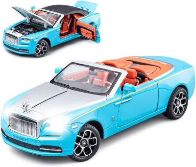 Метален автомобил Rolls Royce Phantom със звук и светлини 1/24 син