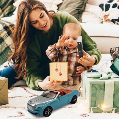 Метален автомобил Rolls Royce Phantom със звук и светлини 1/24 син