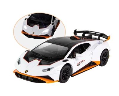 Метален автомобил LAMBORGHINI Huracan STO със звук и светлини 1/24 бял