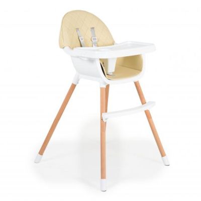 Дървен стол за хранене Cangaroo Gelato 2в1 Бежов