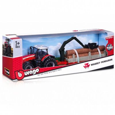 Трактор с ремарке за трупи Massey Ferguson 8740S with Tree Forwarder Fendt 1050 Vario Burago