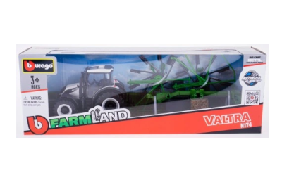 Трактор с ремарке VALTRA N174 сенообръщач Burago