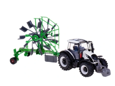 Трактор с ремарке VALTRA N174 сенообръщач Burago