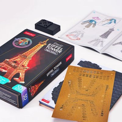 Пъзел 3D Eiffel Tower Paris Night Edition с LED светлини CubicFun L534h 