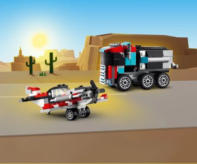 Конструктор LEGO Creator 31146 - Камион с платформа и хеликоптер 3в1