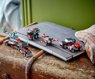 Конструктор LEGO Creator 31146 - Камион с платформа и хеликоптер 3в1