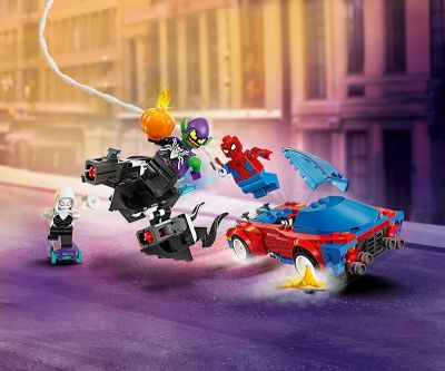 Конструктор LEGO Marvel Super Heroes 76279 Състезателната кола на Спайдърмен с Венъм и Зеления гоблин