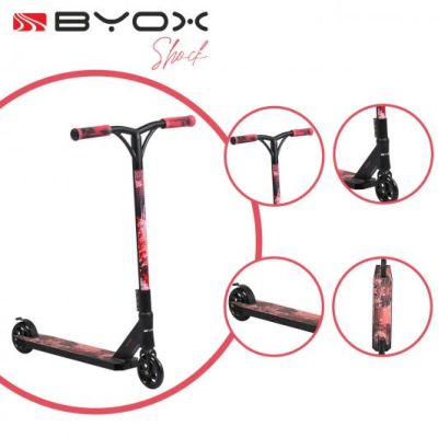 Алуминиева тротинетка за скачане и трикове Byox SHOCK червен