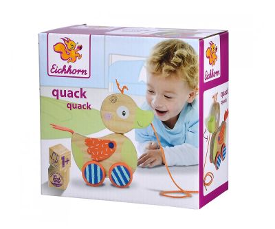 Дървена играчка за бутане и дърпане Пате Eichhorn 100005587