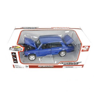 Метална кола Lada 2106 със светлини и звуци - синя 1:32 