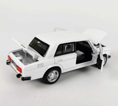 Метална кола Lada 2106 със светлини и звуци - бяла 1:32 