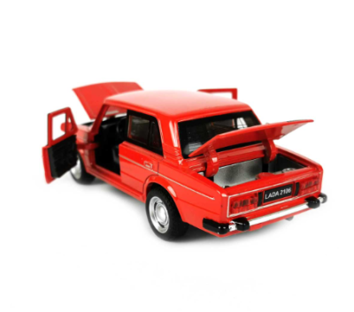 Метална кола Lada 2106 със светлини и звуци - red 1:32 