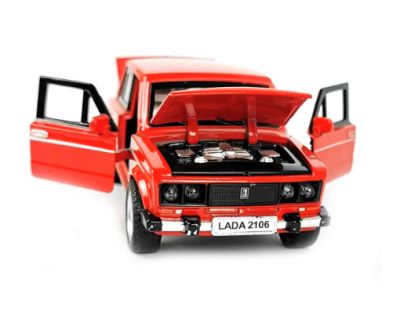Метална кола Lada 2106 със светлини и звуци - red 1:32 