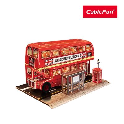 3D Пъзел London Bus Night Edition с LED светлини CubicFun L538h