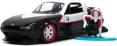 Метален автомобил Marvel Ghost Spider 1990 Mazda Miata Jada Toys 253223014 - 1/32 