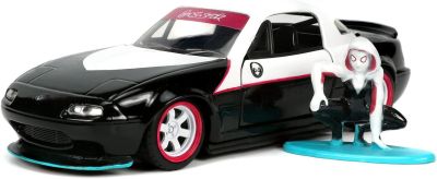 Метален автомобил Marvel Ghost Spider 1990 Mazda Miata Jada Toys 253223014 - 1/32 