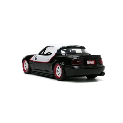 Метален автомобил Marvel Ghost Spider 1990 Mazda Miata Jada Toys 253223014 - 1/32 