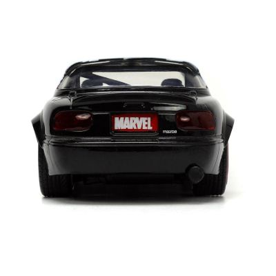 Метален автомобил Marvel Ghost Spider 1990 Mazda Miata Jada Toys 253223014 - 1/32 