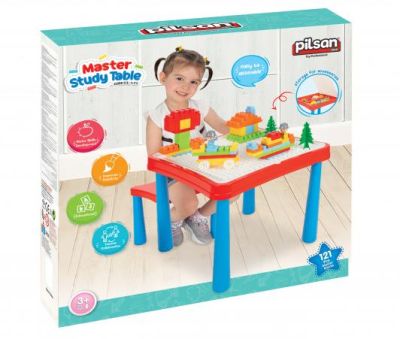 Детска маса с конструктор и два стола Pilsan 03477