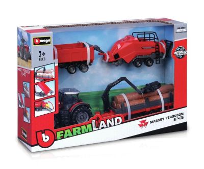 Комплект Трактор с ремаркета Massey Frguson 8740S Burago