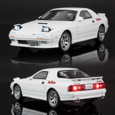 Метален автомобил Mazda RX7 със звук и светлини 1/24 бял