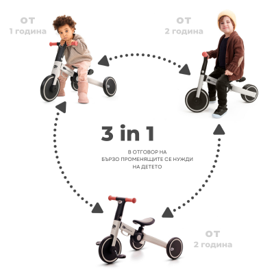 Детска сгъваема триколка Kinderkraft 4trike 3в1 Pink