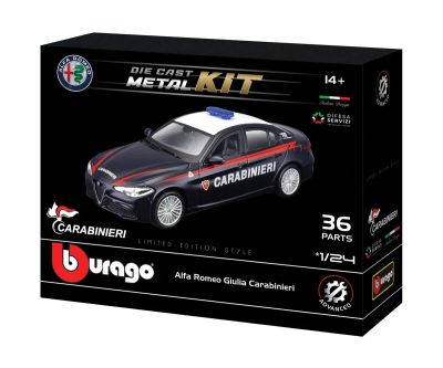 Метална кола за сглобяване Alfa Romeo Giulia Carabinieri 1:24 Burago
