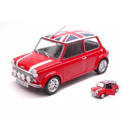 Метална кола MINI COOPER SPORT 1997 - RED + FLAG SOLIDO 1:18 - 1800604