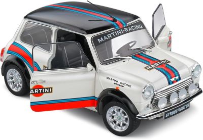 Метална кола Mini Cooper Sport Martini Evocation White 1998 SOLIDO 1:18 - 1800610