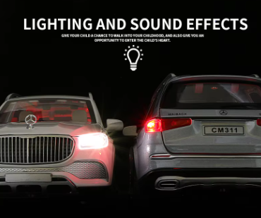 Метален джип Maybach GLS600 със звук и светлини 1/24 бял