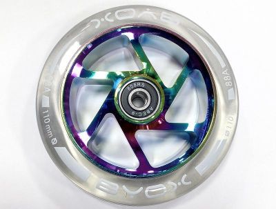Колело с лагери за тротинетка 110мм. ABEC 9 прозрачен 