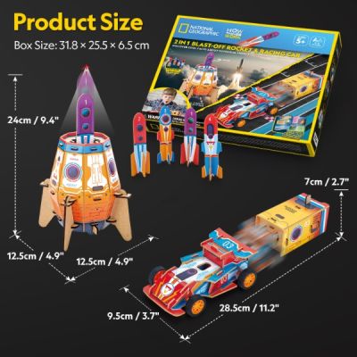 Пъзел 3D National Geographic Rocket & Racing Car CubicFun DS1099h 
